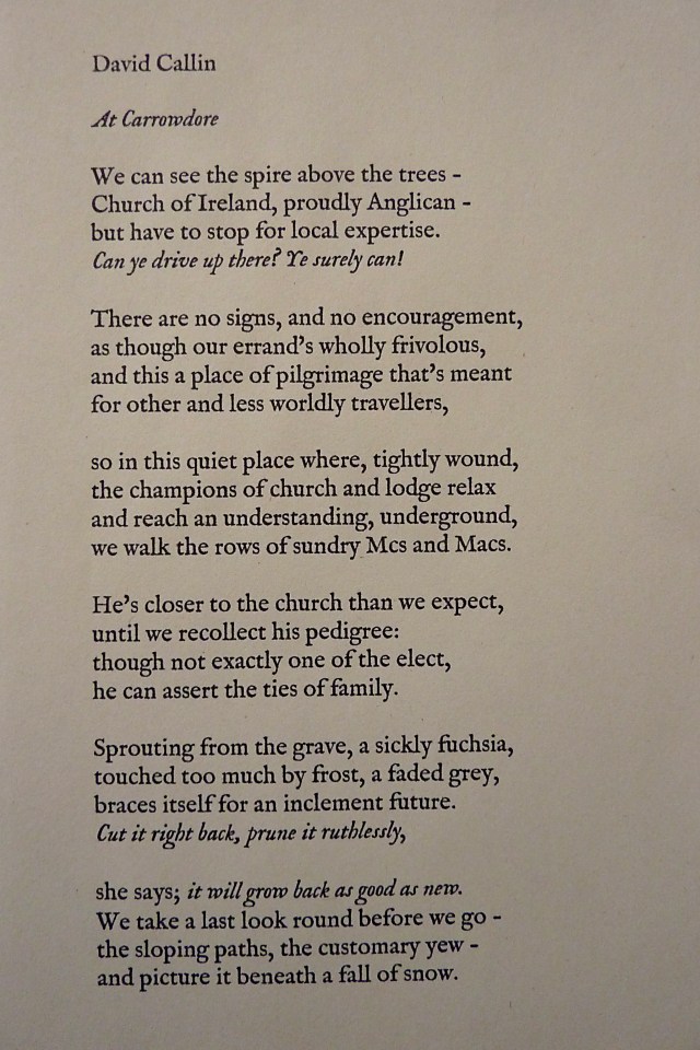 david callin, at carrowdore