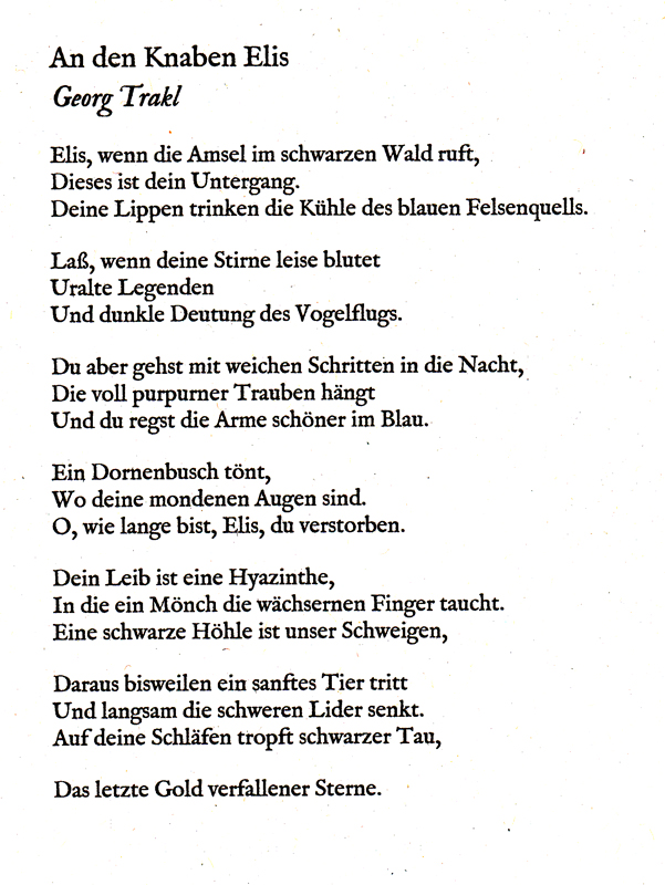 georg trakl an den knaben elis