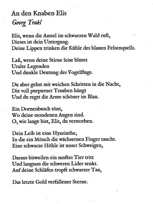 georg trakl an den knaben elis