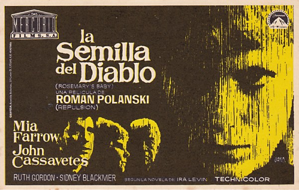 rosemary's baby - spanish handbill - whenchurchyardsyawn